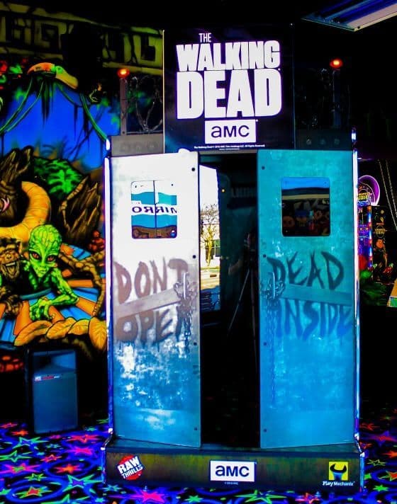 Arcade interior view with modern and classic games